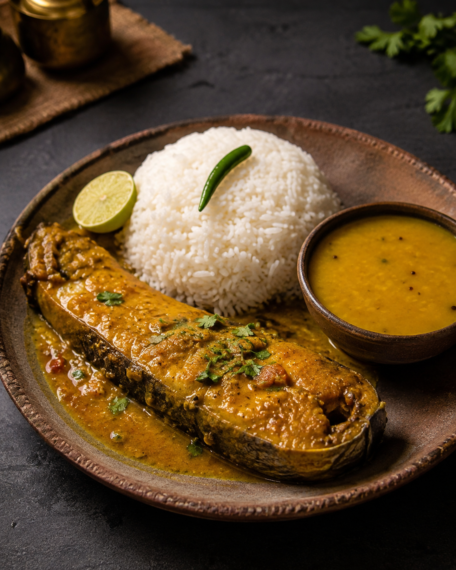 বোয়াল মাছ / ভাত / ডাল