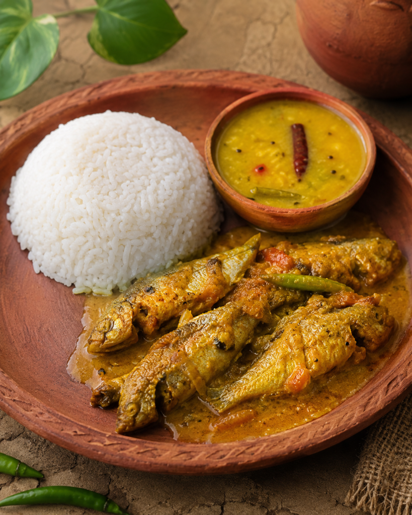 মোলা টেংরা / ভাত / ডাল